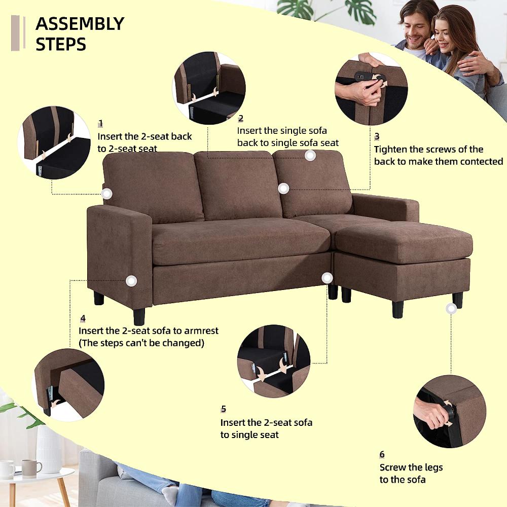 L-Shaped Couch - Dark Grey: image 8