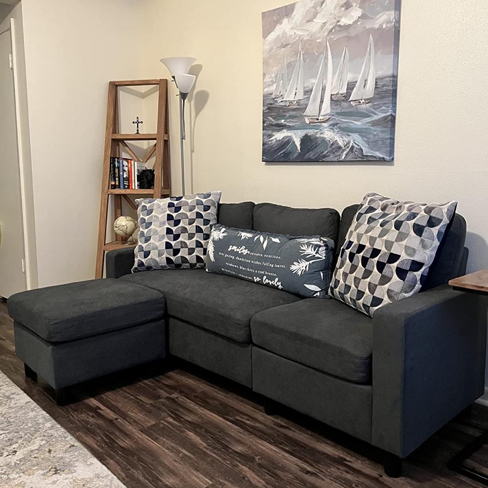 L-Shaped Couch - Dark Grey: image 11